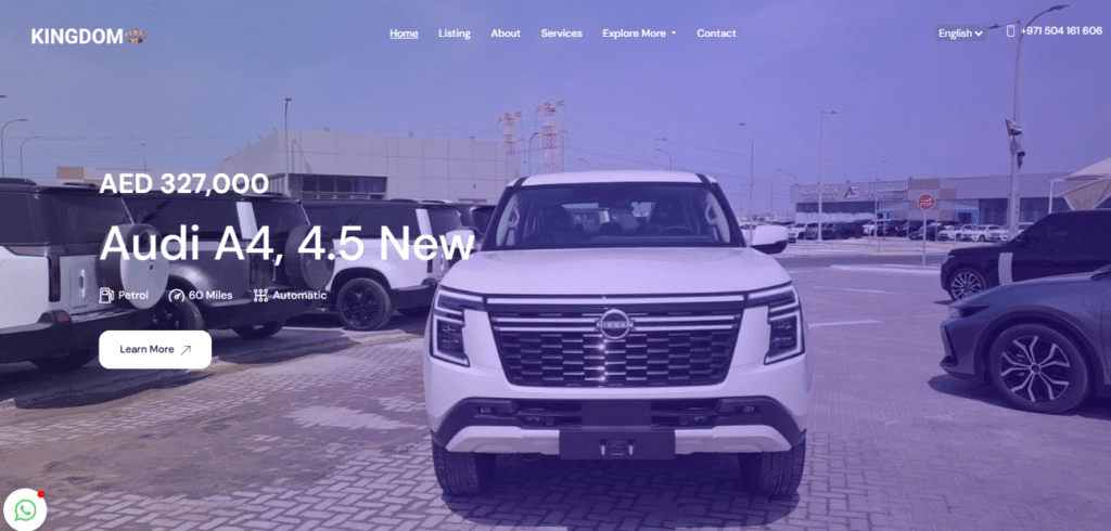 Website Development, SEO & Social Media Management – Kingdom Car Showroom