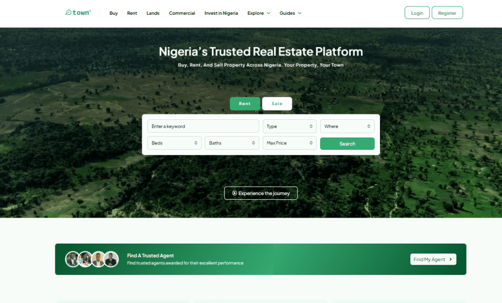 Real Estate Marketplace Platform & Mobile Apps – Town NG